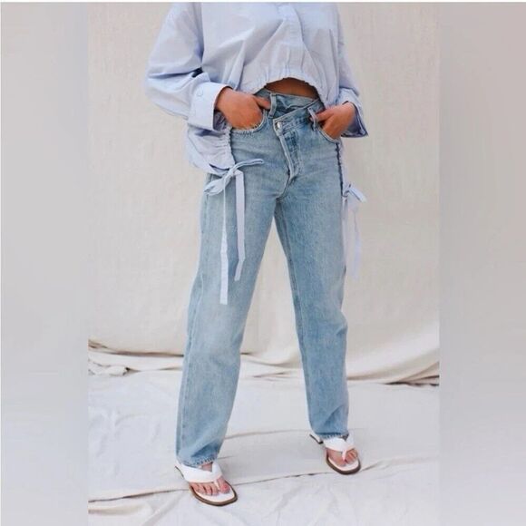 AGOLDE Women's Criss Cross Straight-Leg Jeans Size 30 NEW - Picture 4 of 11
